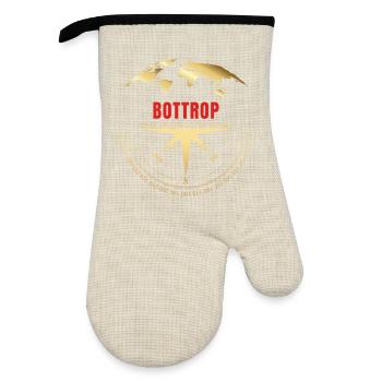 Koordinaten Bottrop - Ofenhandschuh mit Gummibeschichtung - Leinen/Schwarz  - Vorne