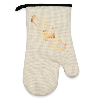 Never lose focus - Ofenhandschuh mit Gummibeschichtung - Leinen/Schwarz  - Vorne
