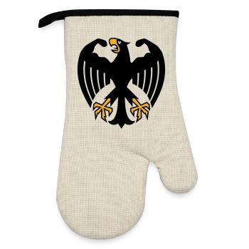 German Fitness Federal Eagle avec des muscles - Gant de cuisine avec revêtement en caoutchouc - lin/noir  - Devant