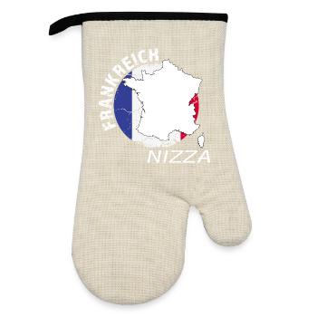Nice - Oven glove with rubber coating - linen/black  - Front
