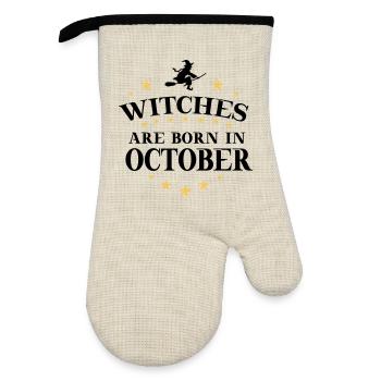 Witches Oktober - Ofenhandschuh mit Gummibeschichtung - Leinen/Schwarz  - Vorne