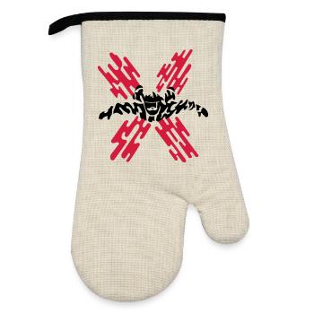 skydiver extreme - Oven glove with rubber coating - linen/black  - Front
