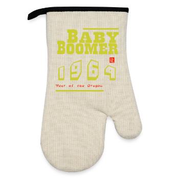 Baby Boomer 1964 - Ofenhandschuh mit Gummibeschichtung - Leinen/Schwarz  - Vorne