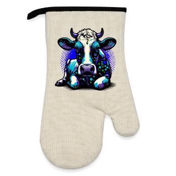Vache - Gant de cuisine avec revêtement en caoutchouc - lin/noir  - Devant