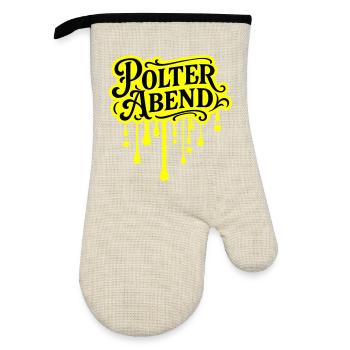 Polter Abend Polterhochzeit - Ofenhandschuh mit Gummibeschichtung - Leinen/Schwarz  - Vorne