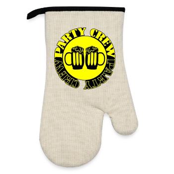 Party Crew Beer - Oven glove with rubber coating - linen/black  - Front