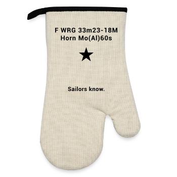 Leuchtturm Alte Weser - Segeln Nordsee Ostsee - Ofenhandschuh mit Gummibeschichtung - Leinen/Schwarz  - Vorne