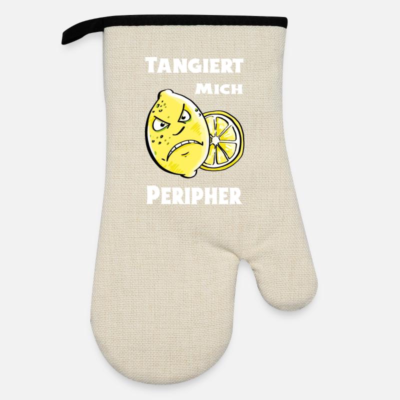 Tangiert mich peripher Zitrone - Sauer - Ofenhandschuh mit Gummibeschichtung - Leinen/Schwarz