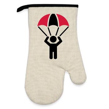 parachute - Oven glove with rubber coating - linen/black  - Front