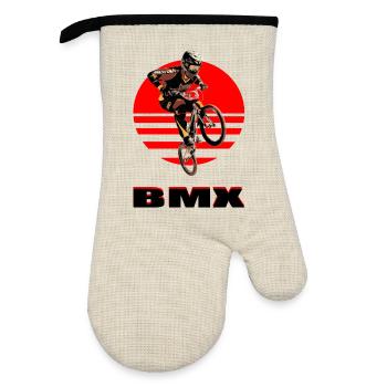 BMX Bike - Oven glove with rubber coating - linen/black  - Front