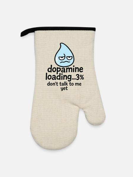 Dopamin-Lade-% Tropfen - Ofenhandschuh mit Gummibeschichtung - Leinen/Schwarz