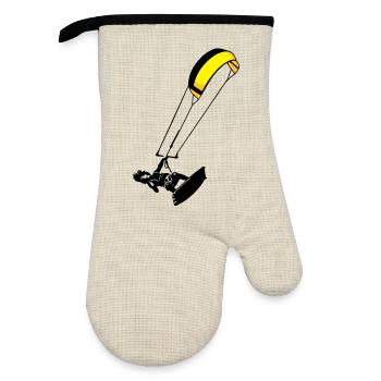 kite-surf - Oven glove with rubber coating - linen/black  - Front