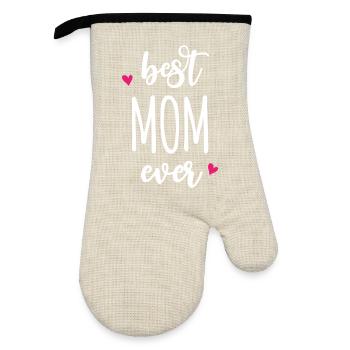 Beste Mutter aller Zeiten - Ofenhandschuh mit Gummibeschichtung - Leinen/Schwarz  - Vorne