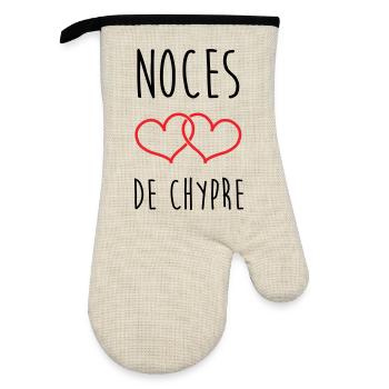 Wedding of Cyprus 6 Years Wedding - Oven glove with rubber coating - linen/black  - Front