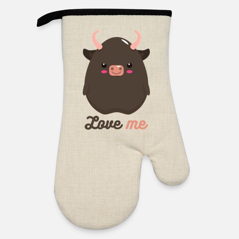 Stier - Ofenhandschuh mit Gummibeschichtung - Leinen/Schwarz 
