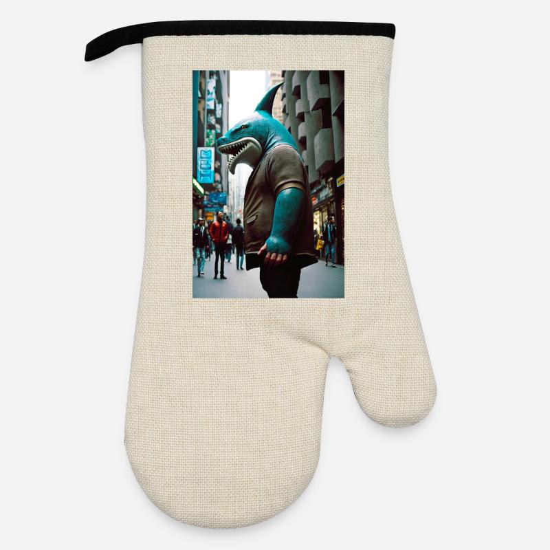 Anthropomorph 04 - Ofenhandschuh mit Gummibeschichtung - Leinen/Schwarz 