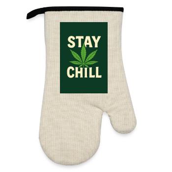 Stay Chill Feuille de Cannabis - Gant de cuisine avec revêtement en caoutchouc - lin/noir  - Devant