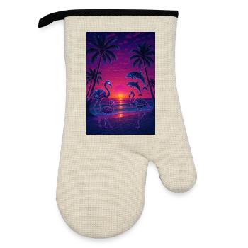 RockyZoo23 - Oven glove with rubber coating - linen/black  - Front