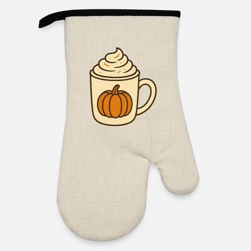 Pumpkin Spice - Ofenhandschuh mit Gummibeschichtung - Leinen/Schwarz 
