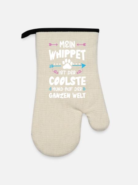 whippet hund spruch - Ofenhandschuh mit Gummibeschichtung - Leinen/Schwarz
