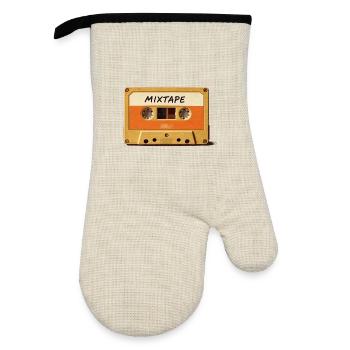 Mixtape Cassette rétro - Gant de cuisine avec revêtement en caoutchouc - lin/noir  - Devant