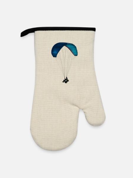 Gleitschirm - Ofenhandschuh mit Gummibeschichtung - Leinen/Schwarz 