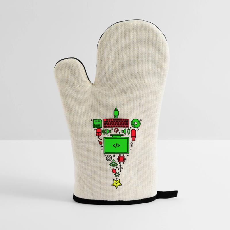 Code Computer Code Debug Scripting Programmer Oven glove with rubber coating