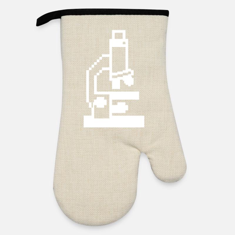 Pixel Microscope 8-Bit Laboratory - Oven glove with rubber coating - linen/black 