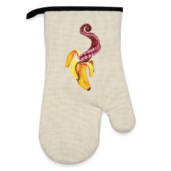 Swirly Mutant-Banana - Gant de cuisine avec revêtement en caoutchouc - lin/noir  - Devant