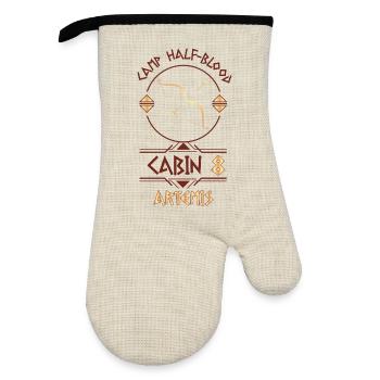 Cabin #8 in Camp Half Blood, Child of Artemis - Oven glove with rubber coating - linen/black  - Front