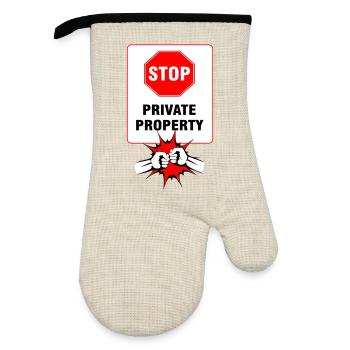 Signalisation de Propriété Privée - Gant de cuisine avec revêtement en caoutchouc - lin/noir  - Devant