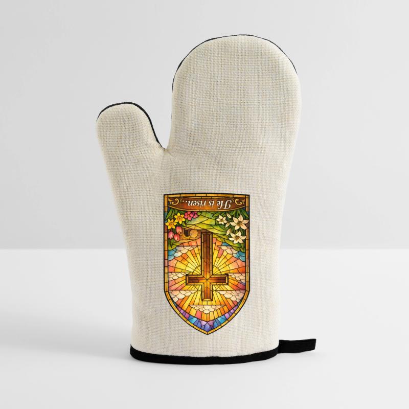 He is Risen Easter Jesus Easter Oven glove with rubber coating