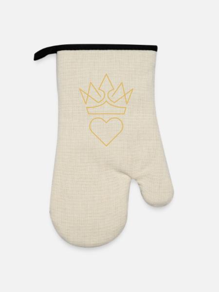 HERZKRONE // KINGDOM OF HEAVEN - Ofenhandschuh mit Gummibeschichtung - Leinen/Schwarz