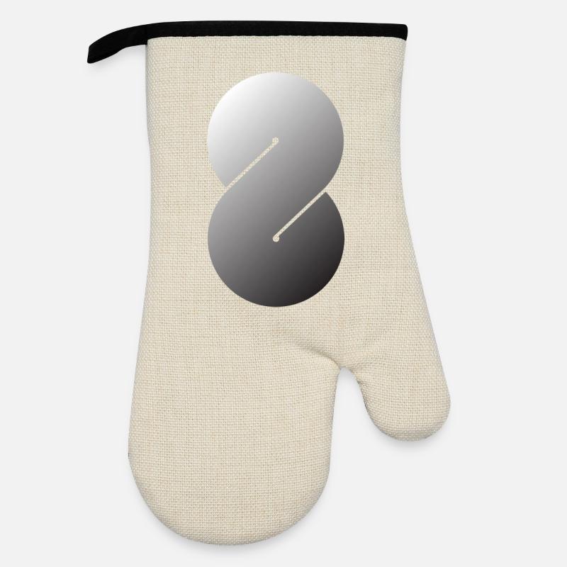 S - Oven glove with rubber coating - linen/black 