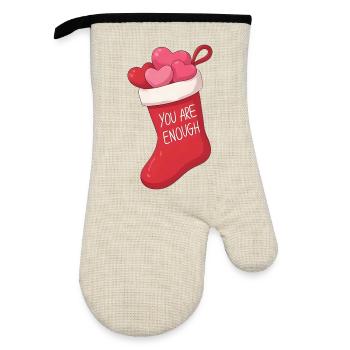  Anime Christmas Stocking You Are Enough - Ofenhandschuh mit Gummibeschichtung - Leinen/Schwarz  - Vorne