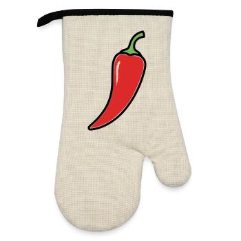 Chili Pepper Hot Comic - Gant de cuisine avec revêtement en caoutchouc - lin/noir  - Devant