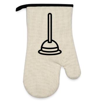 ventouse - Gant de cuisine avec revêtement en caoutchouc - lin/noir  - Devant