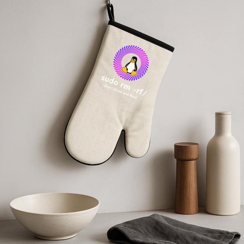 Ordinateur Sys admin Penguin Nerd pc sudo rm -rf cod Gant de cuisine avec revêtement en caoutchouc