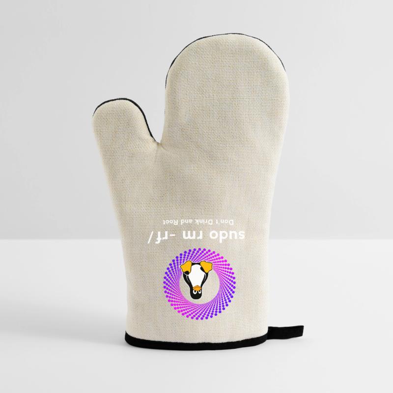 Computer Sys admin Penguin Nerd pc sudo rm -rf cod Oven glove with rubber coating