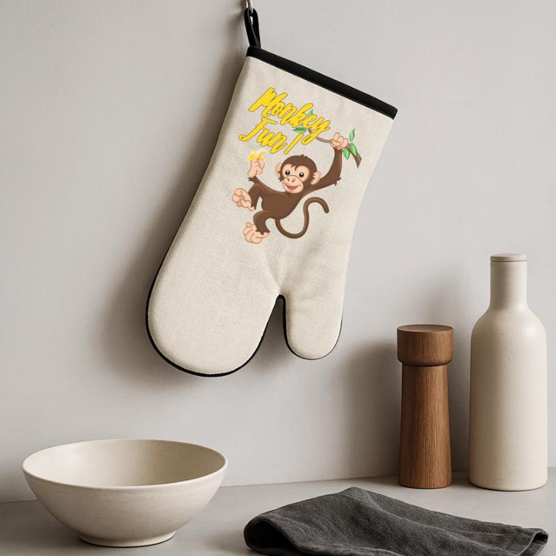 Monkey Monkey Fun Monkey Monkey Rękawica kuchenna z powłoką gumową
