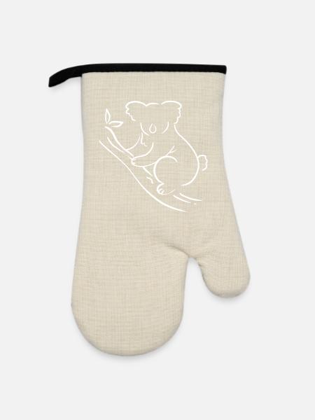 Koala Australien Australier - Ofenhandschuh mit Gummibeschichtung - Leinen/Schwarz