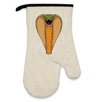 Cobra Snake - Oven glove with rubber coating - linen/black  - Front
