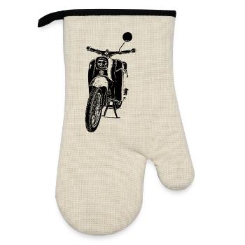 Cyclomoteur Schwalbe - Gant de cuisine avec revêtement en caoutchouc - lin/noir  - Devant