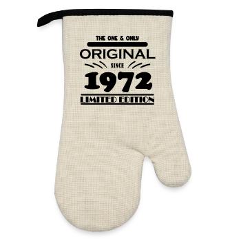 1972 - Year of construction 1972 - Born 1972 - Oven glove with rubber coating - linen/black  - Front