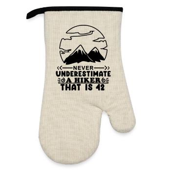 42nd birthday 42 years old gift - Oven glove with rubber coating - linen/black  - Front