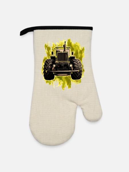MB trac Front - Ofenhandschuh mit Gummibeschichtung - Leinen/Schwarz