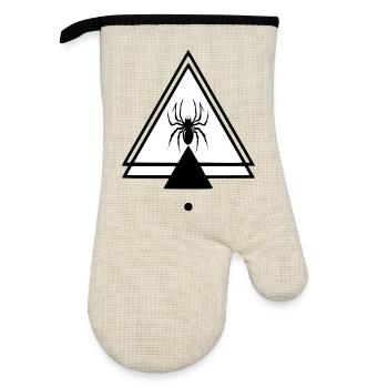 Spider - Oven glove with rubber coating - linen/black  - Front
