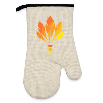 Badminton - Oven glove with rubber coating - linen/black  - Front