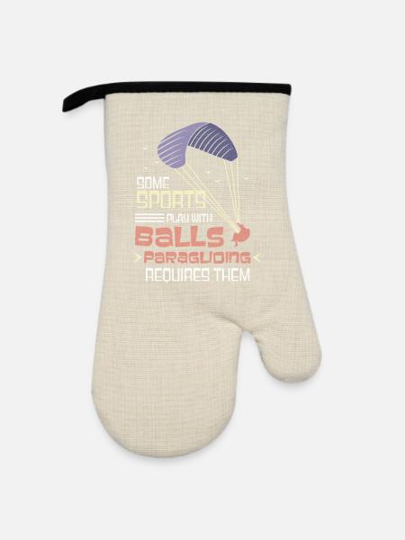 Mut zum Flug - Ofenhandschuh mit Gummibeschichtung - Leinen/Schwarz 