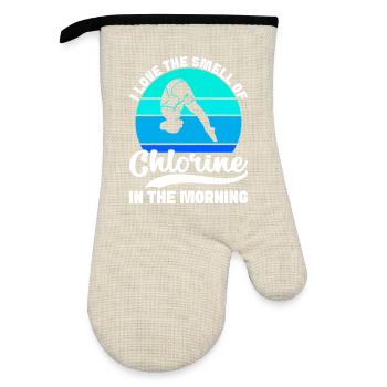 Diving diving board - Oven glove with rubber coating - linen/black  - Front